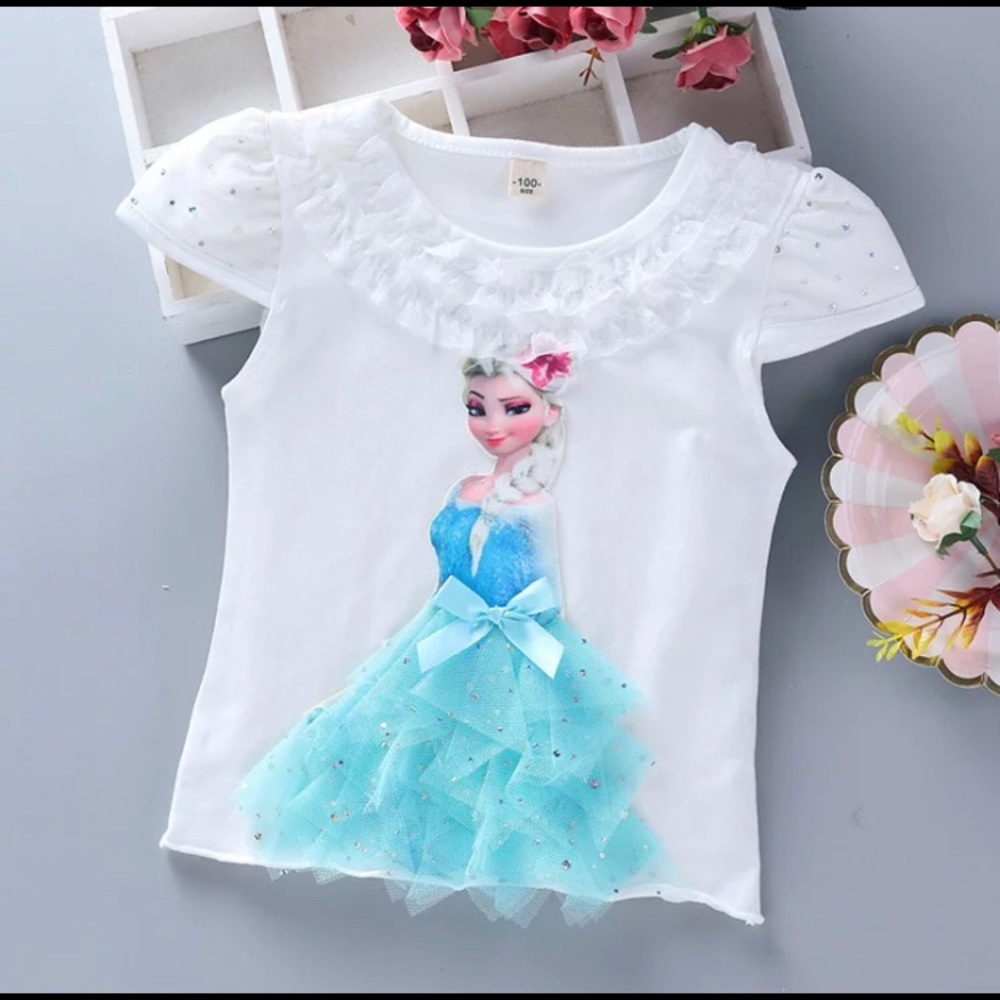 Elsa Blue Sparkly Top